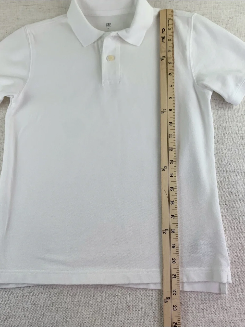 GAP boy's White Short Sleeve Polo shirt  solid size XL 100% cotton uniform